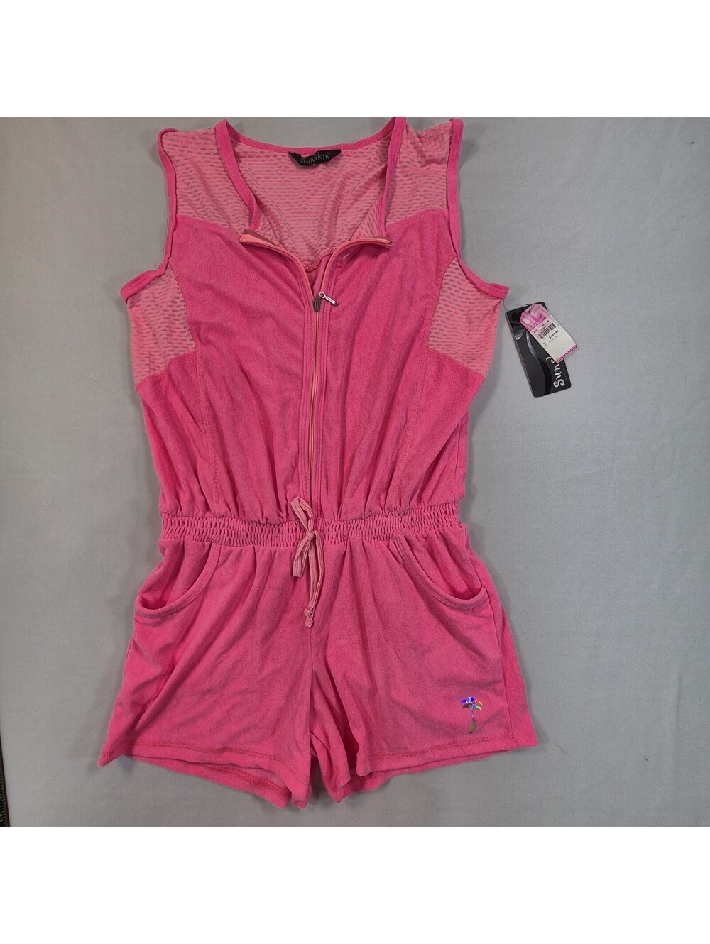 Liverpool Sunskin Women's L Shorts Romper Pink Mango Linea Marysol NWT$455